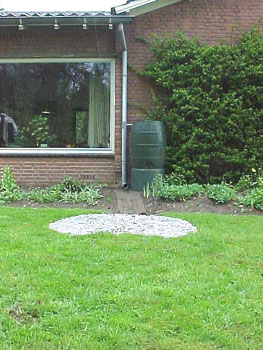 Een nieuw aangelegde infiltratie-waaier