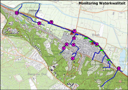 Meetpunten voor waarneming van de waterkwaliteit